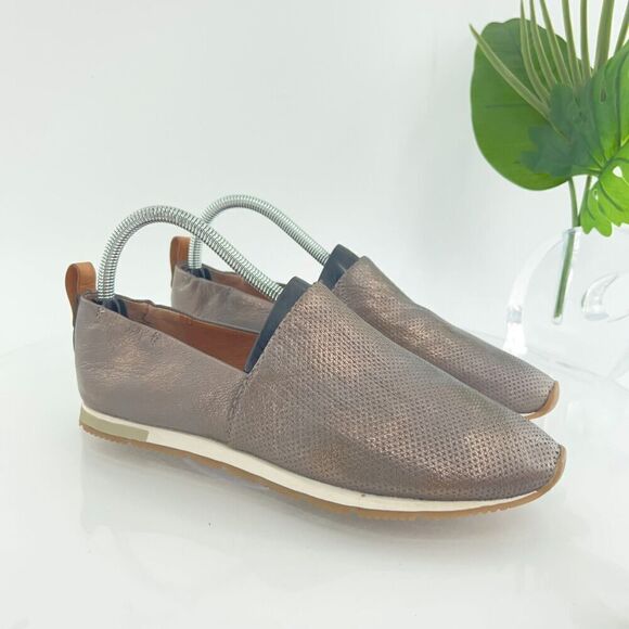 Gentle Souls Women's Luca Loafer Size 7.5 PewterLeather Slip on Flats Comfy Shoe - Picture 1 of 15